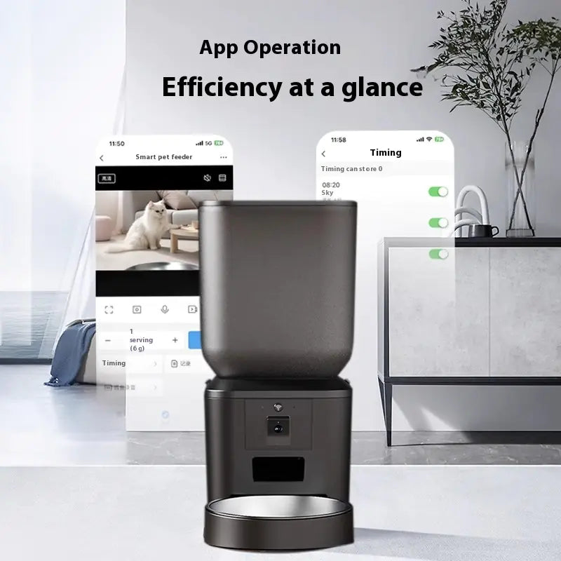 Smart Automatic Pet Feeder with Video, 4L/8L